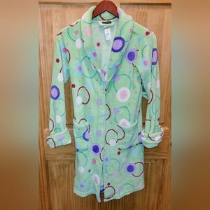 Juniors Joe Boxer Fleece Green with Circle Pattern Size 10/12